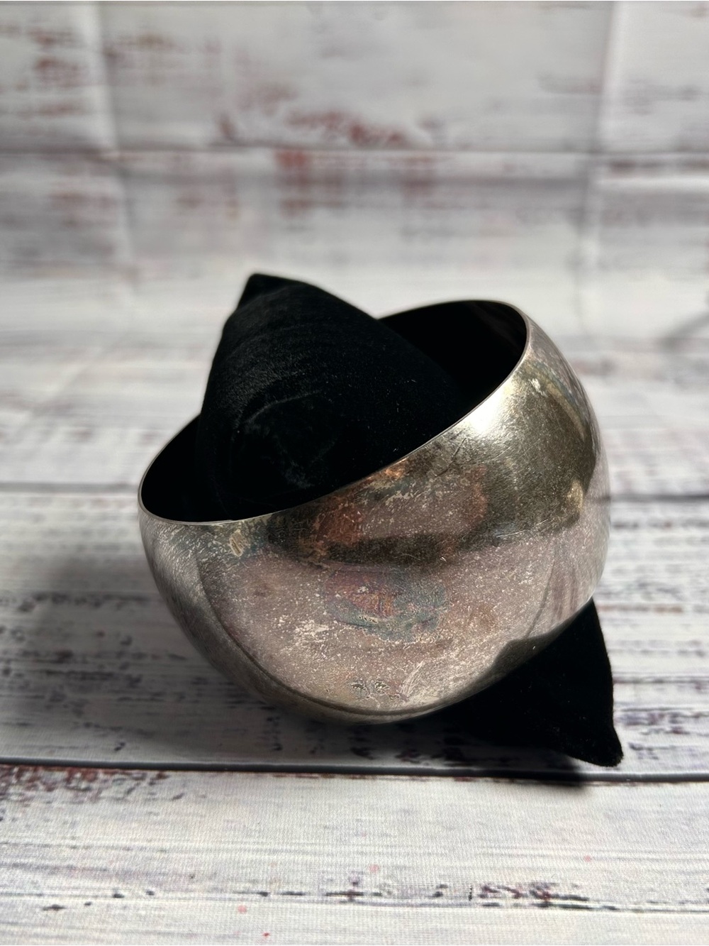 925 Sterling Silver Wide Cuff Bracelet 52g Oxidized